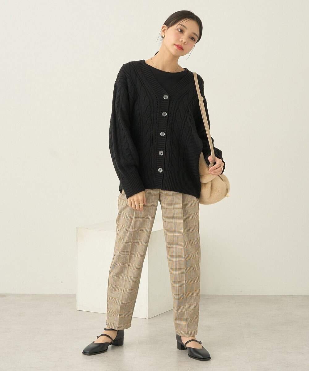 earth music&ecology 裏起毛テーパードパンツ 