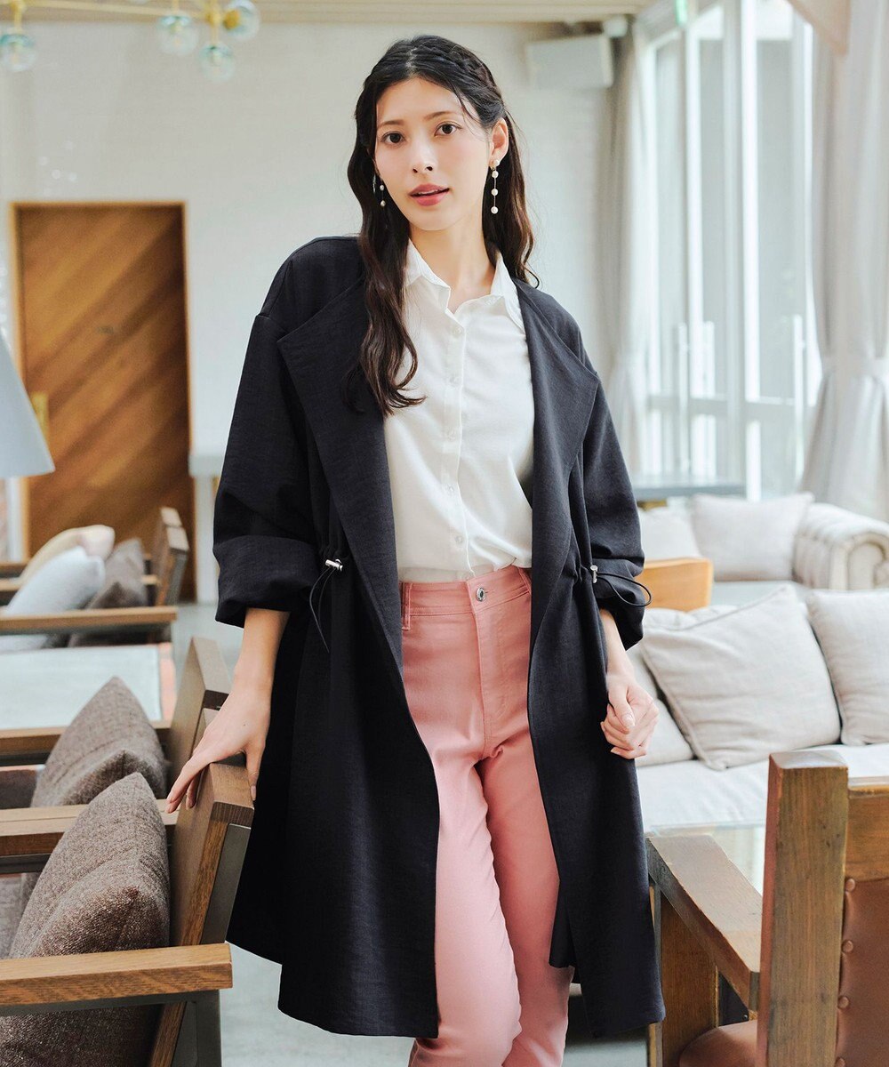 Tiaclasse 【洗える】パフスリーブ着流しコート 