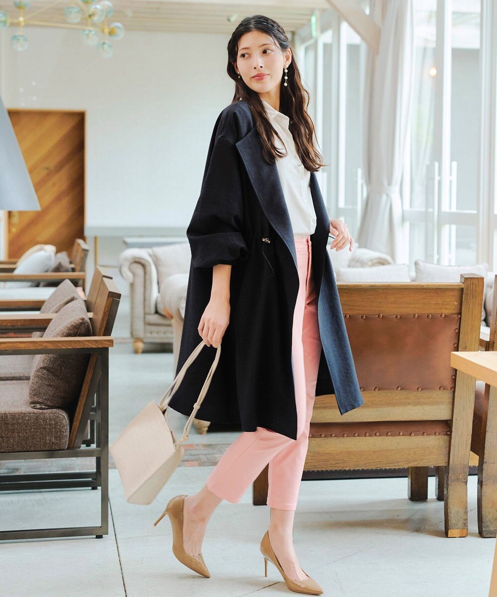 Tiaclasse 【洗える】パフスリーブ着流しコート 