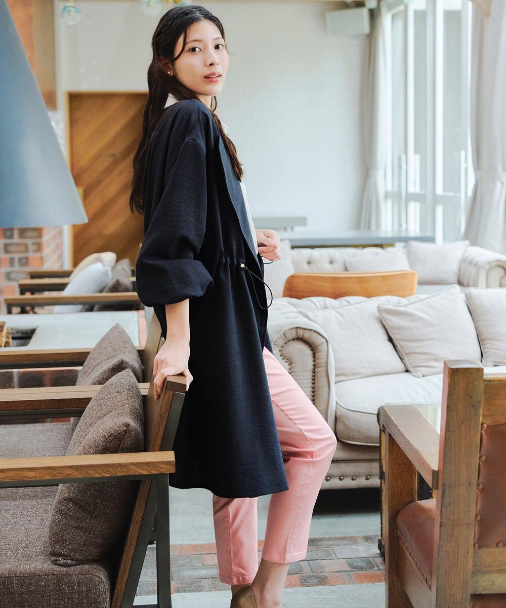 Tiaclasse 【洗える】パフスリーブ着流しコート 