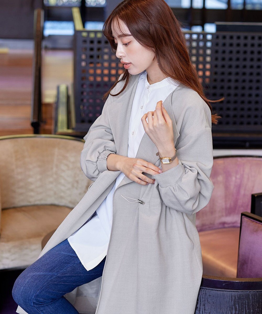 Tiaclasse 【洗える】パフスリーブ着流しコート 