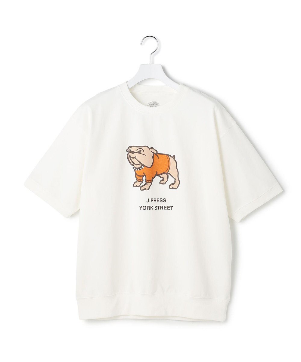 J.PRESS YORK STREET 【UNISEX】ブルドックプリント クルーネック Tシャツ 
