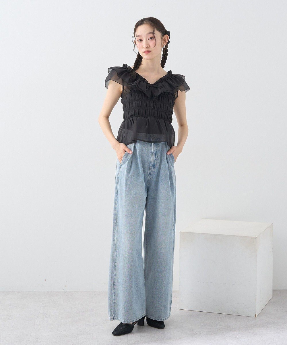 earth music&ecology タックホックデニムパンツ 