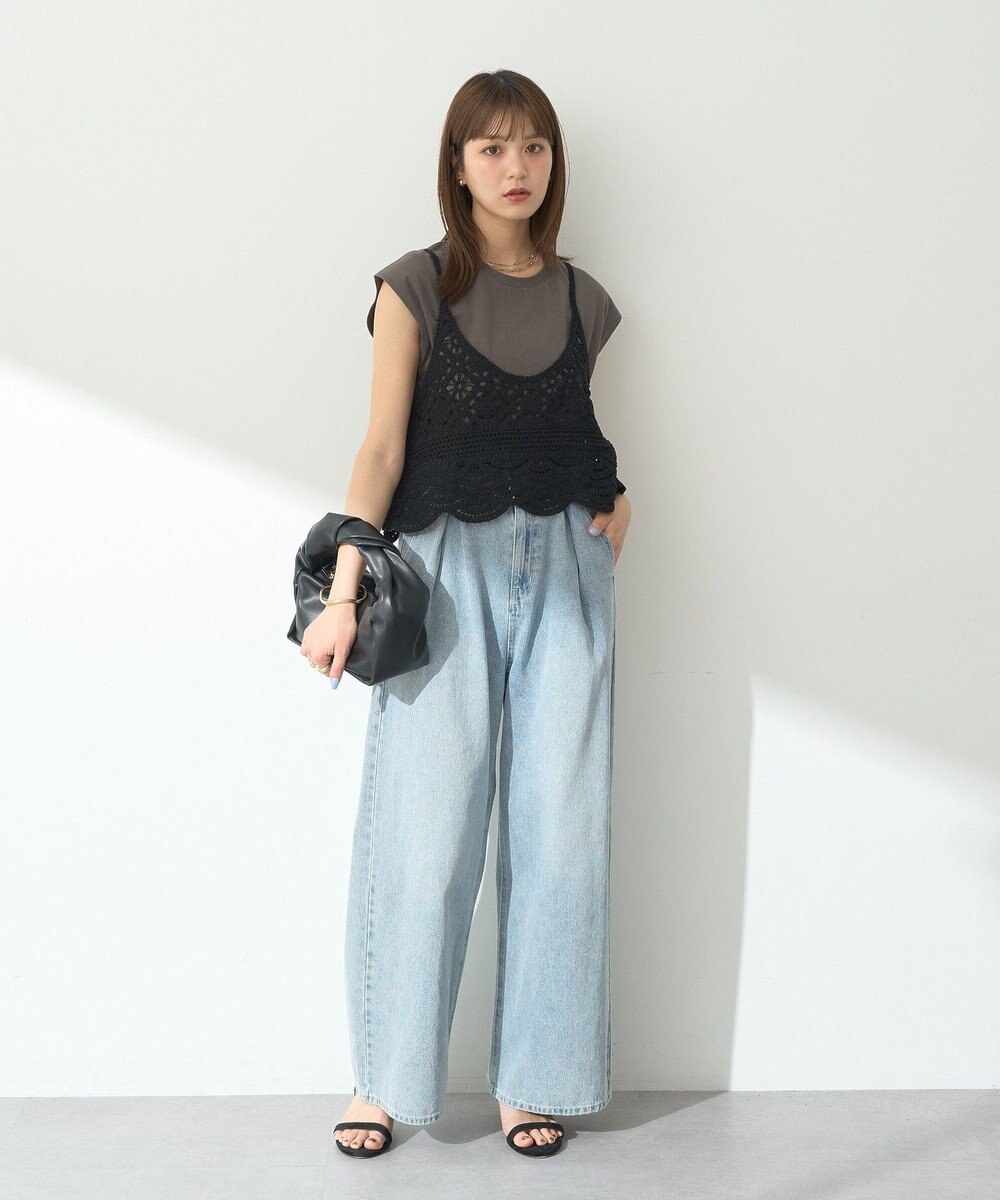 earth music&ecology タックホックデニムパンツ 