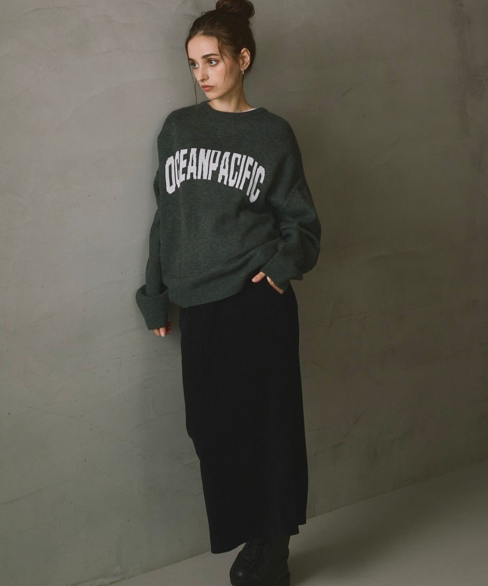 OP／FILA 【ocean pacific】ロゴ入りクルーニット 