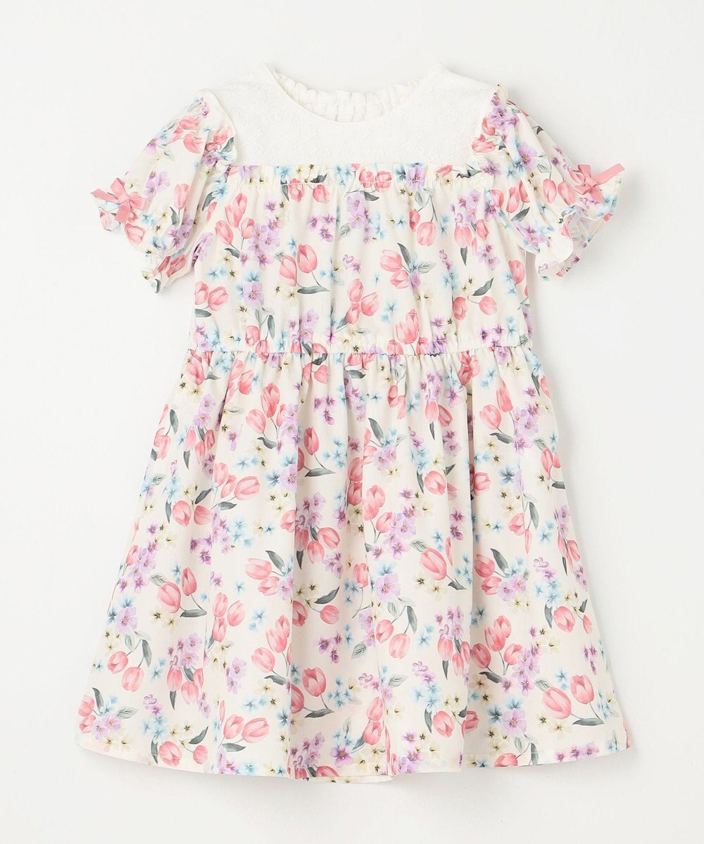 ANY KIDS オン・オフショルダー チューリップ ワンピース 