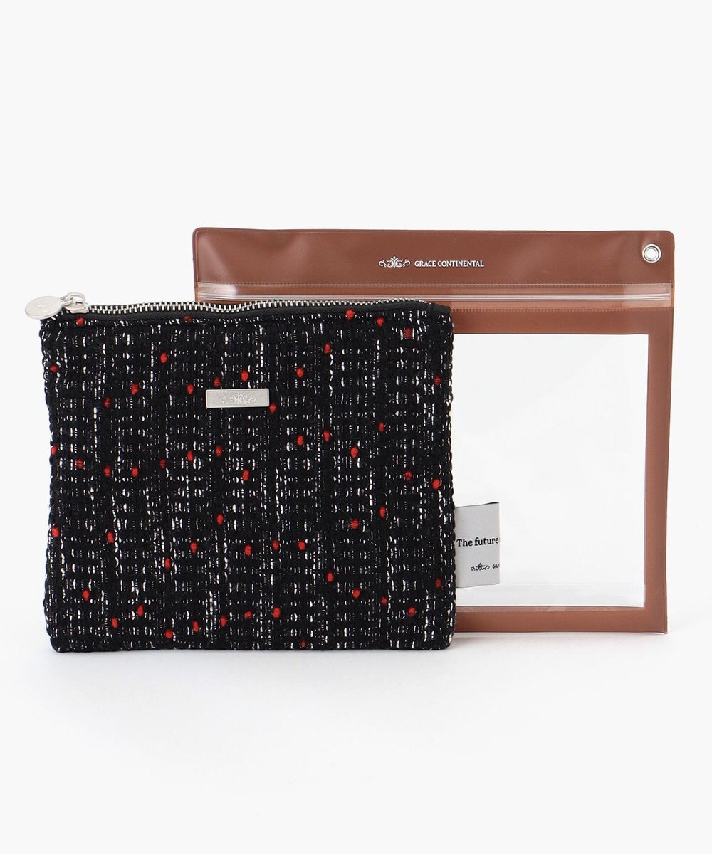 GRACE CONTINENTAL Fabricフラットポーチ-AW 