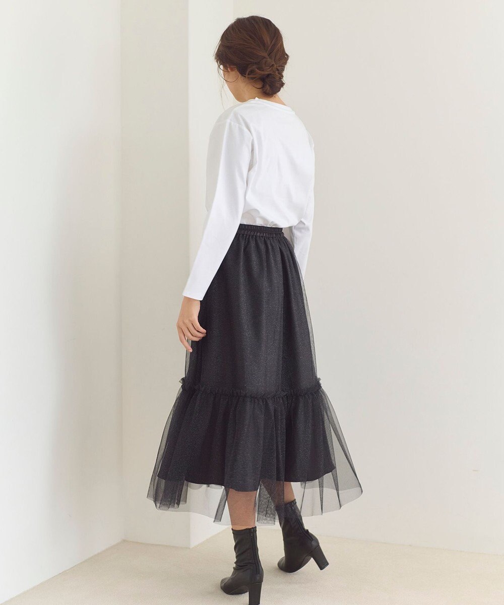 Feroux 【洗える】ラメチュール スカート 
