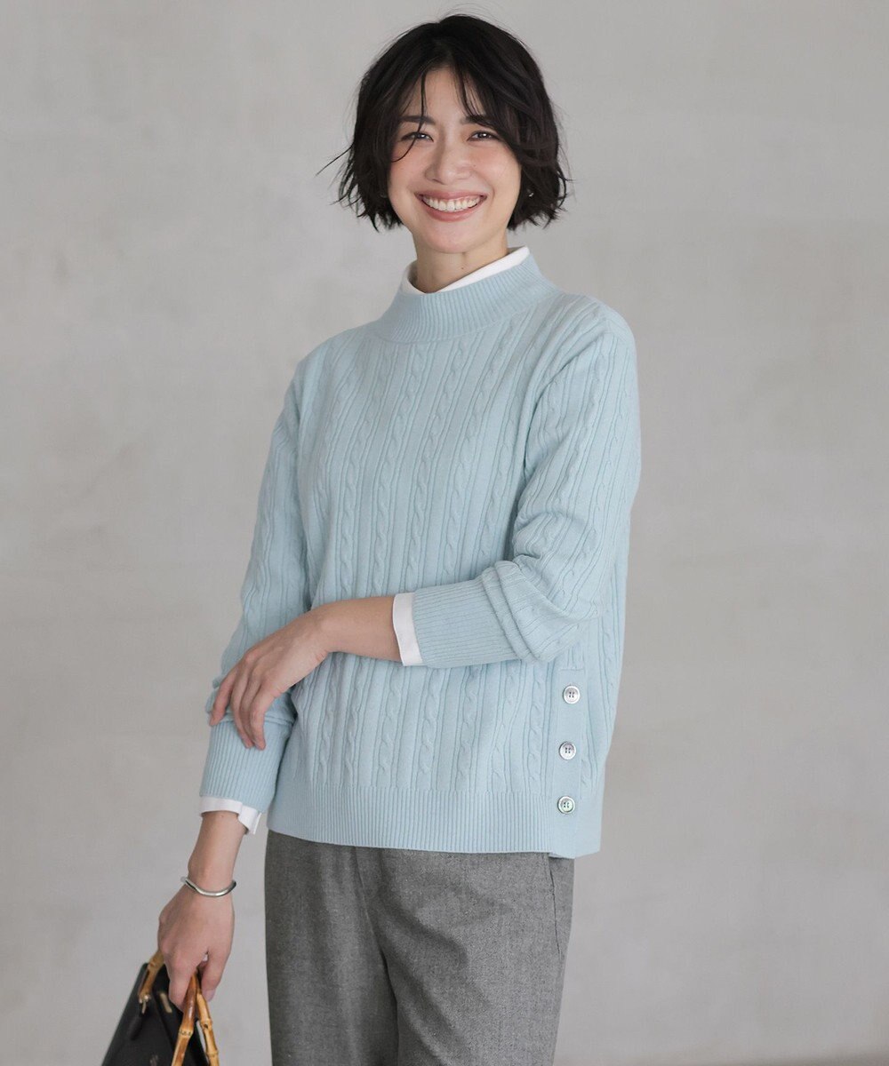 J.PRESS LADIES L WOOL BLEND AIR ハイネック ニット 