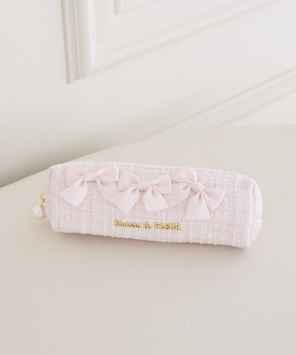 Maison de FLEUR ツイードリボンロングポーチ 