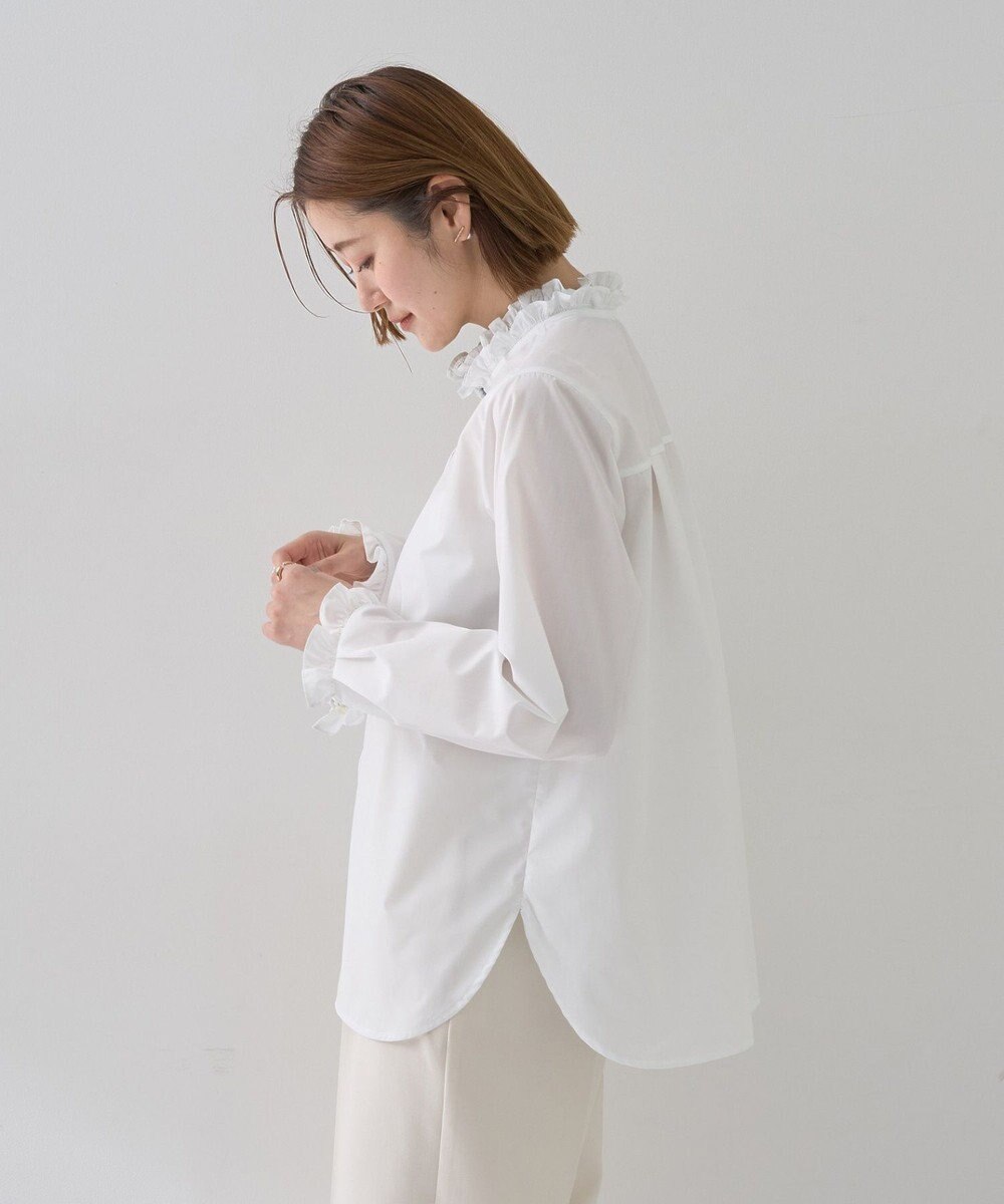 YECCA VECCA イージケアフリルカラーシャツ 