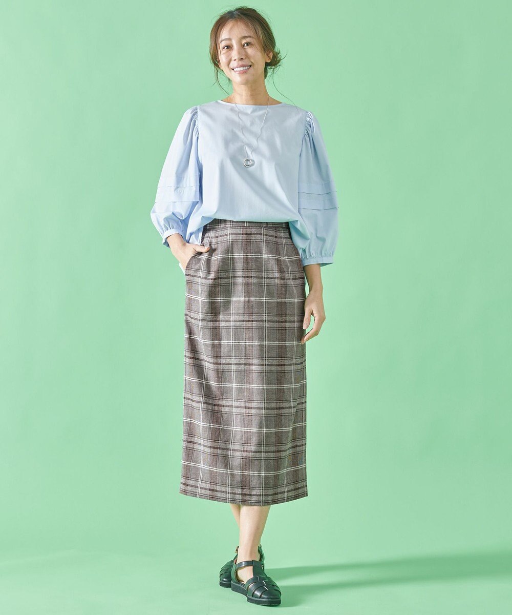 ANY 【ウエストゴム/ストレッチ】チェックタイトスカート 