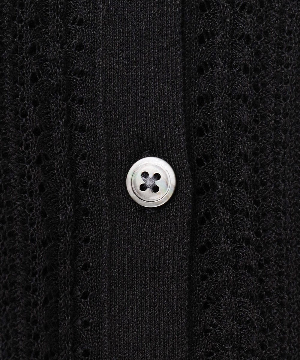 J.PRESS LADIES L 【洗える・抗菌防臭】コットンアセテート Vネック レーシー カーディガン 