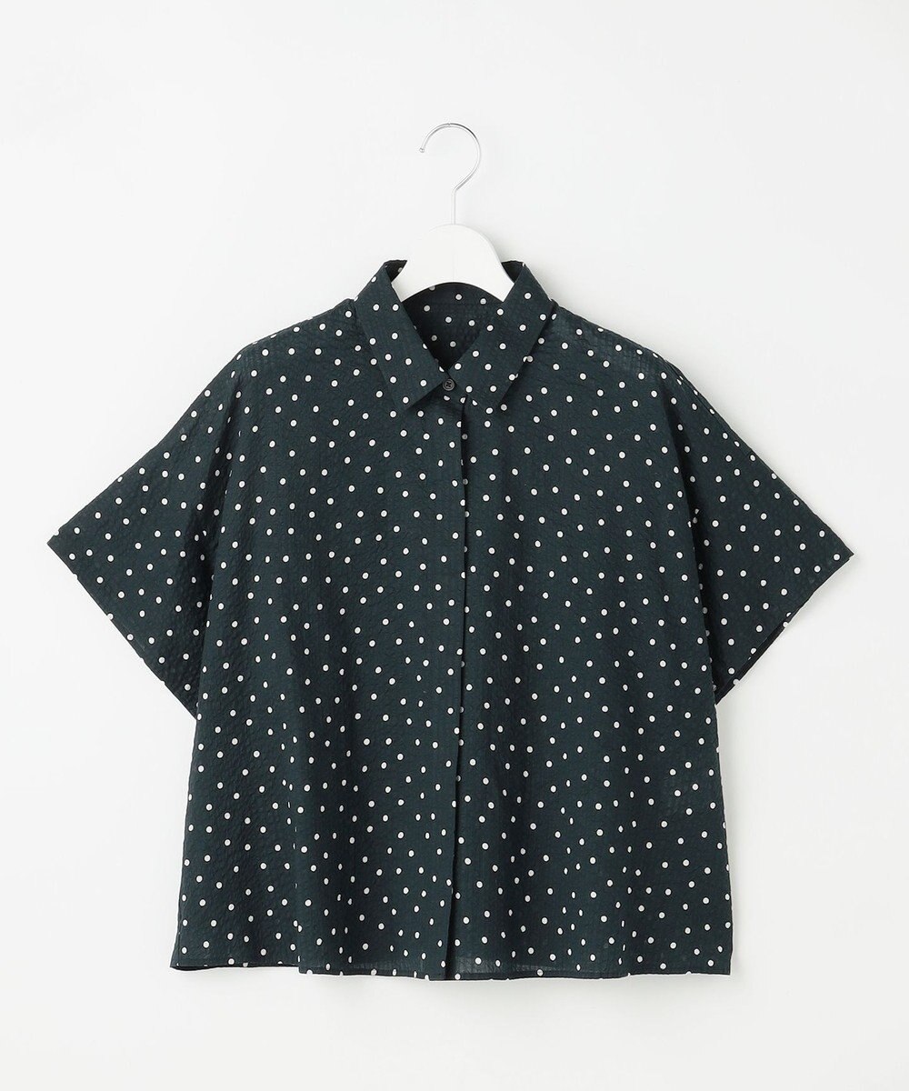 自由区 L 【WEB限定】コットンサッカープリント シャツ 