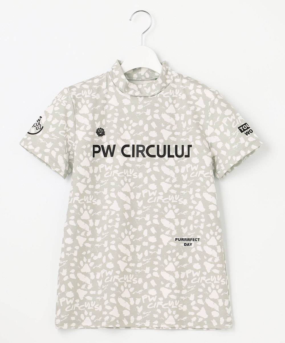 PW CIRCULUS 【WOMEN】【ストレッチ/UVケア】アニマルプリント ロゴ モックネック シャツ ホワイト系5