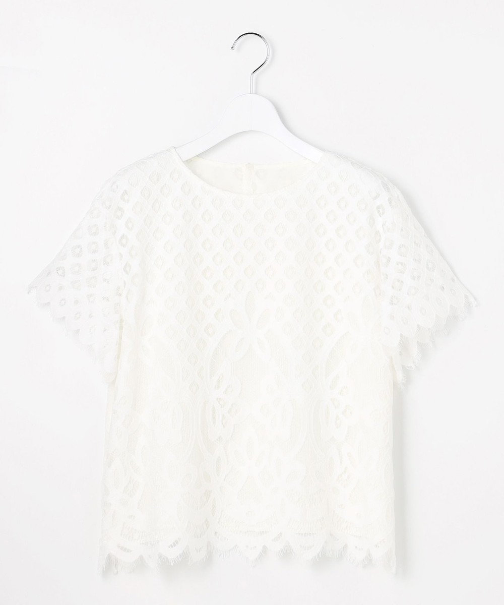 自由区 L パネルレース ブラウス 