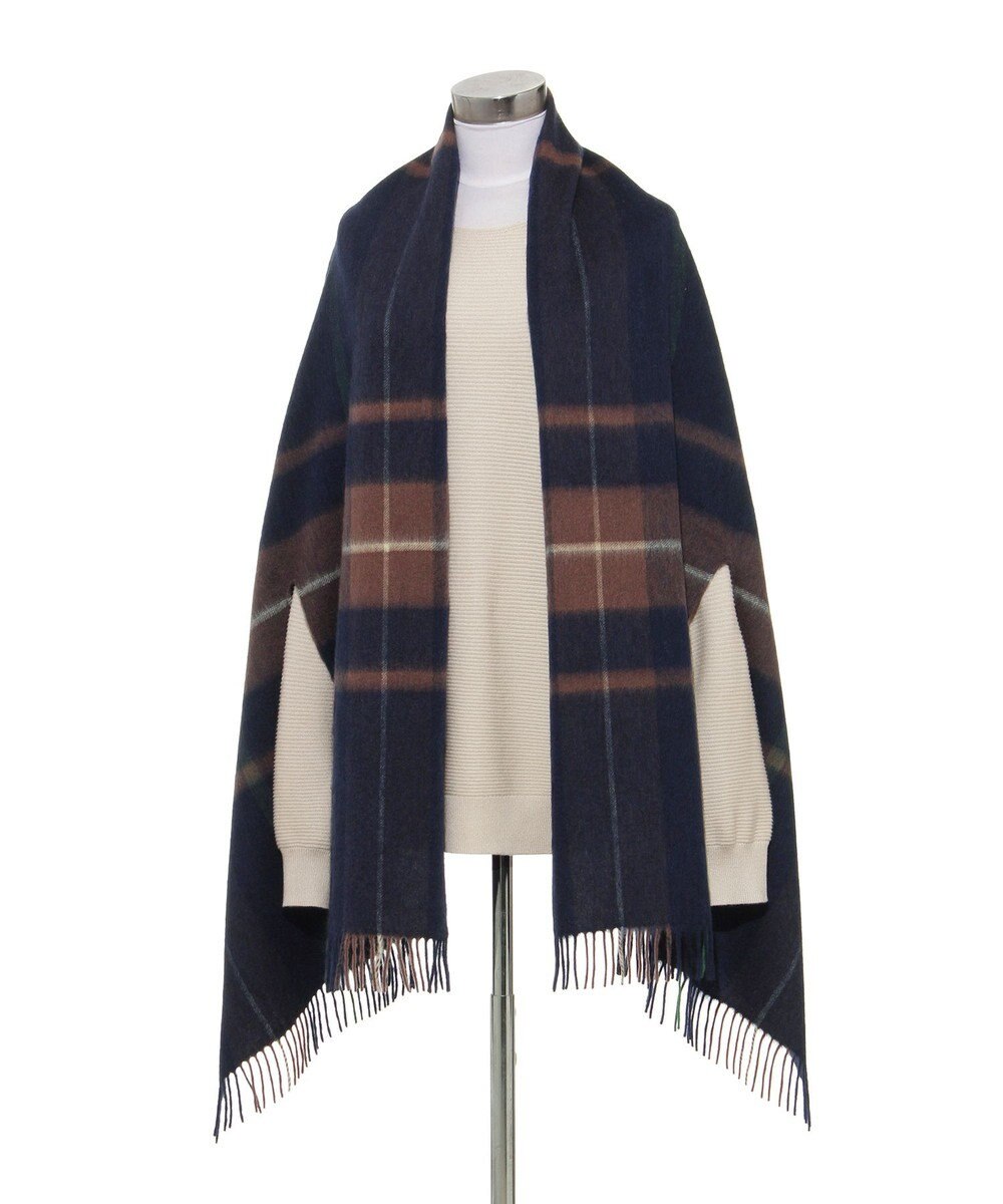 MOONBAT MACKINTOSH PHILOSOPHY(マッキントッシュ フィロソフィー）ウール100% 2WAYチェックポンチョストール 