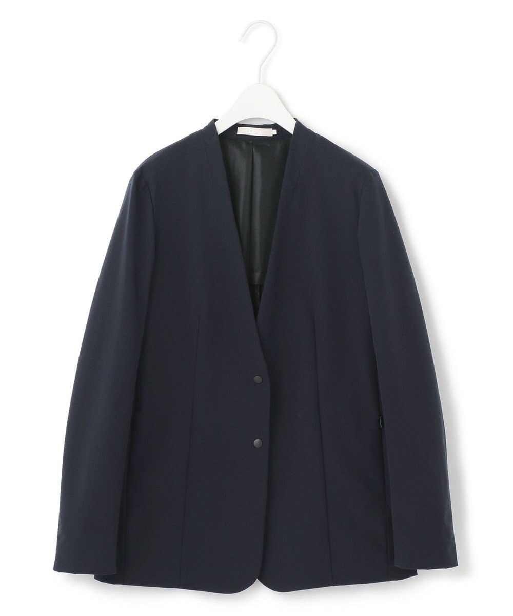 ICB 【UVカット・洗える】4WAYストレッチタフタ ノーカラージャケット 