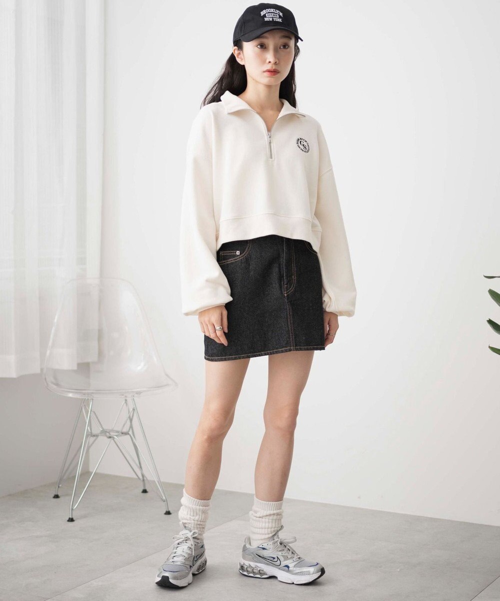 WEGO ハーフジップショートスウェット 