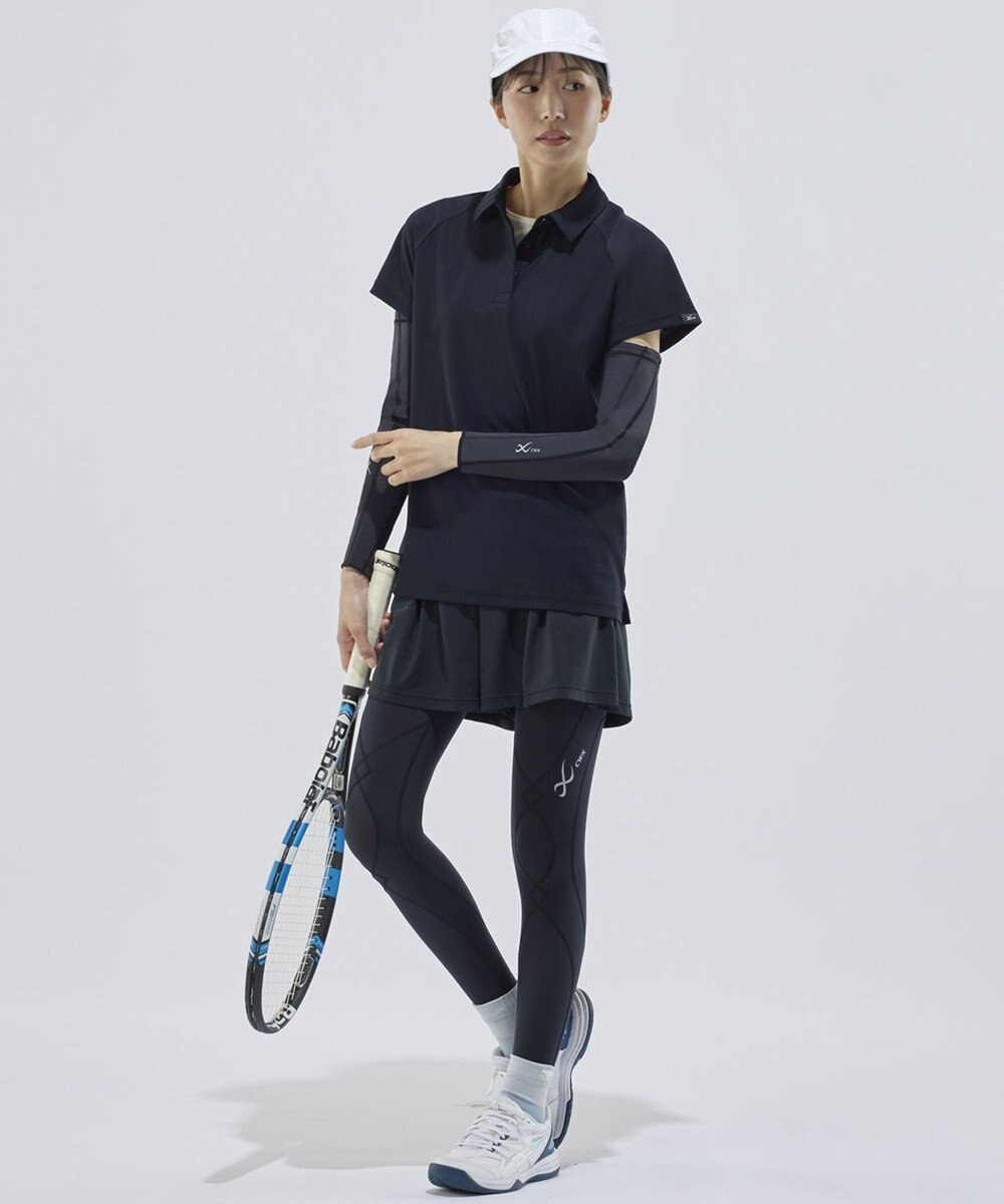 CW-X 【WOMEN】 CW-X ストレッチポロシャツ スポーツウェア 半袖 3分袖 メッシュ素材 ムレにくい 夏 レディース DLY131 /ワコール 