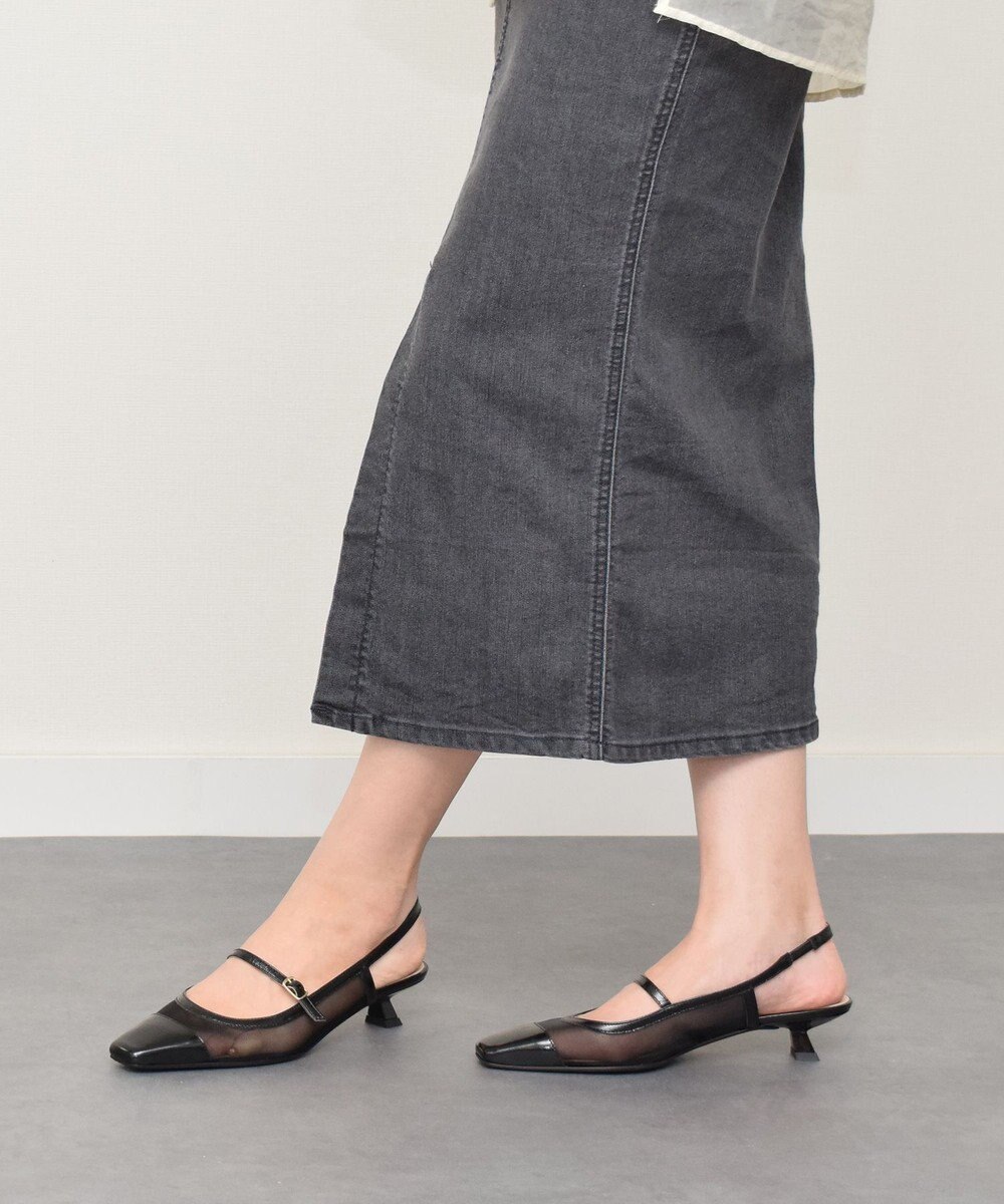 INTER-CHAUSSURES 【FABIO RUSCONI】ワンストラップネットバックバンドパンプス 