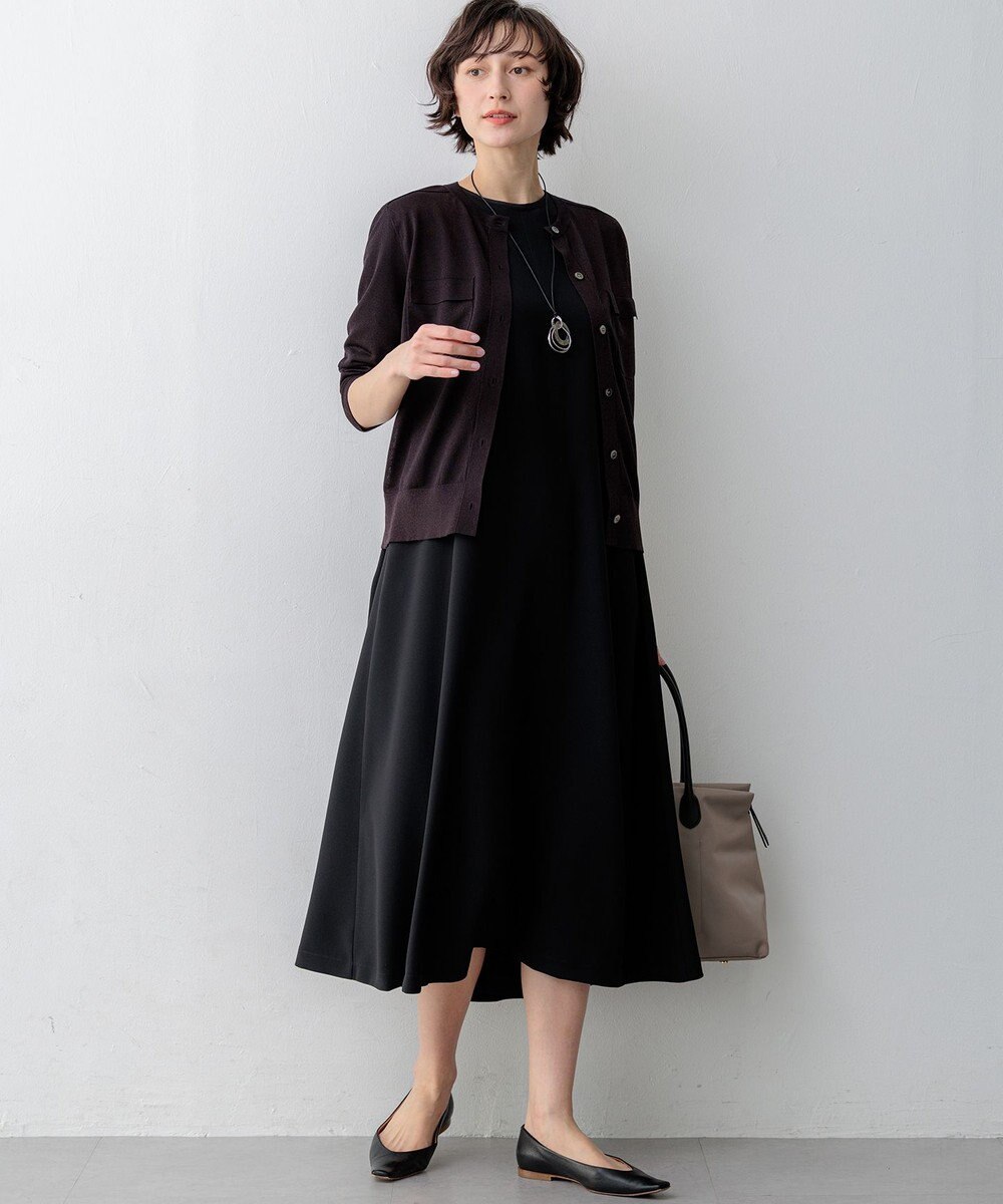 23区 S ストレッチジョーゼット フレアワンピース 