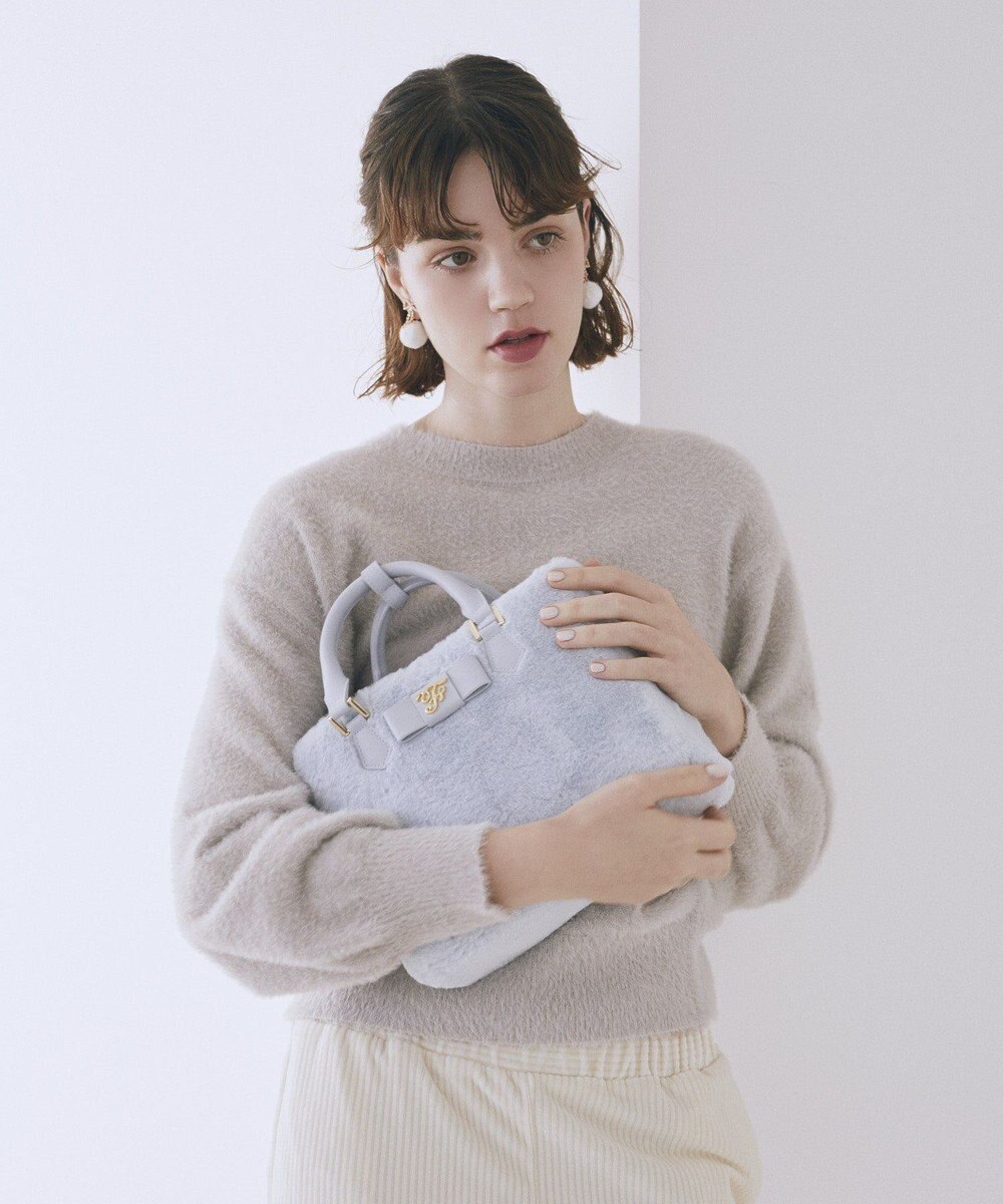 Maison de FLEUR 【限定カラーあり】フェイクファー中仕切りバッグ 