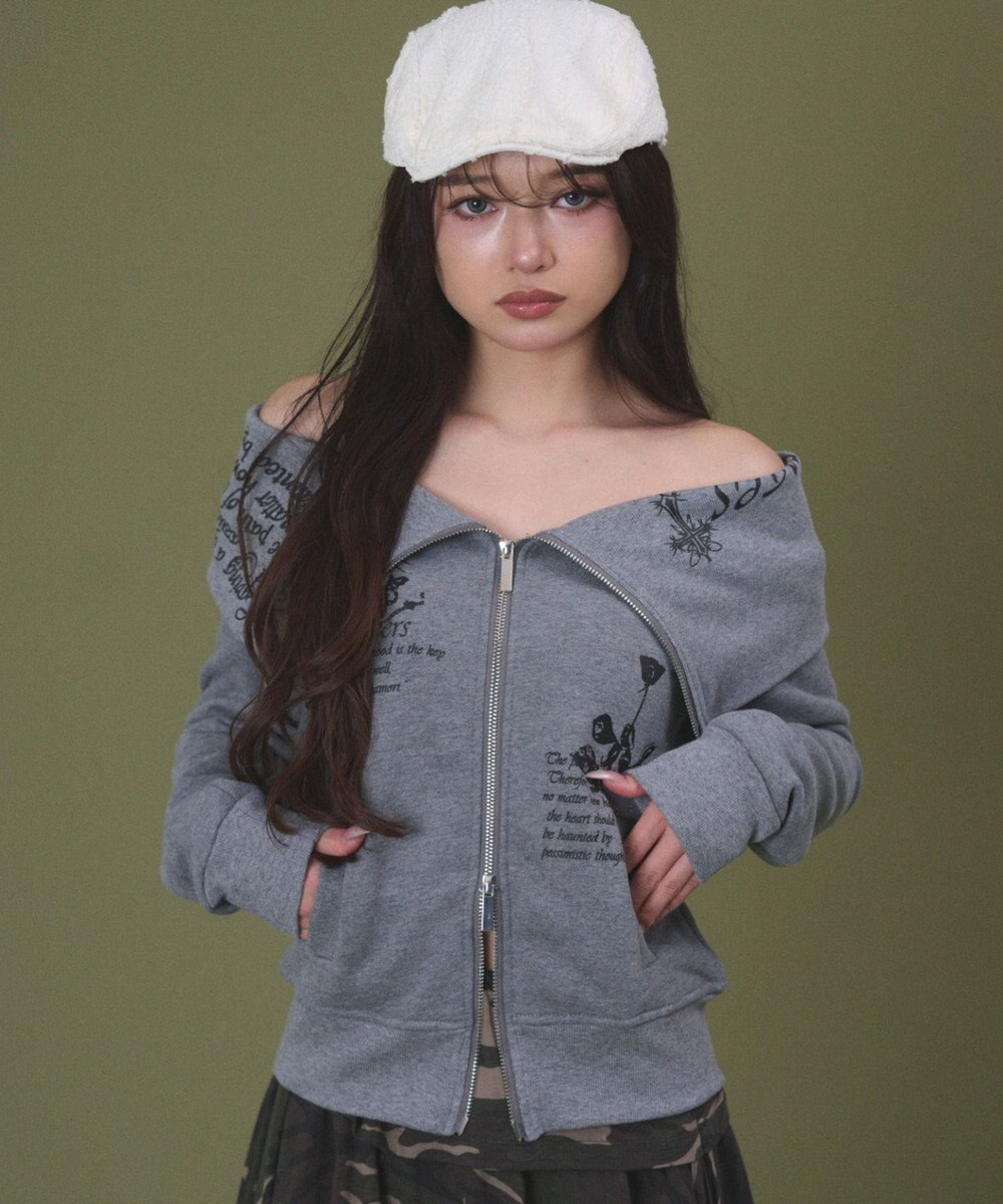 WEGO オフショルグラフィックスウェット 