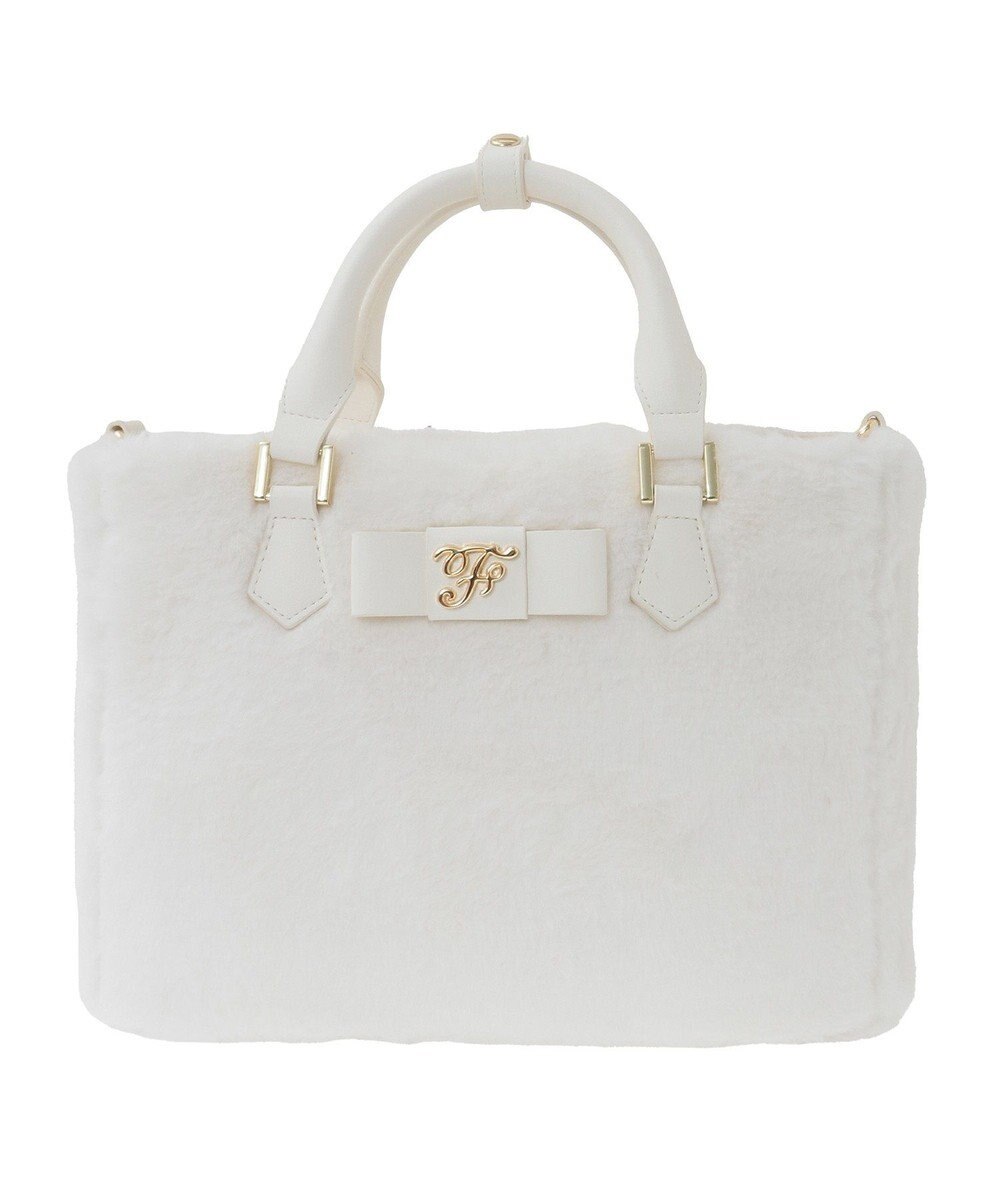 Maison de FLEUR 【限定カラーあり】フェイクファー中仕切りバッグ 