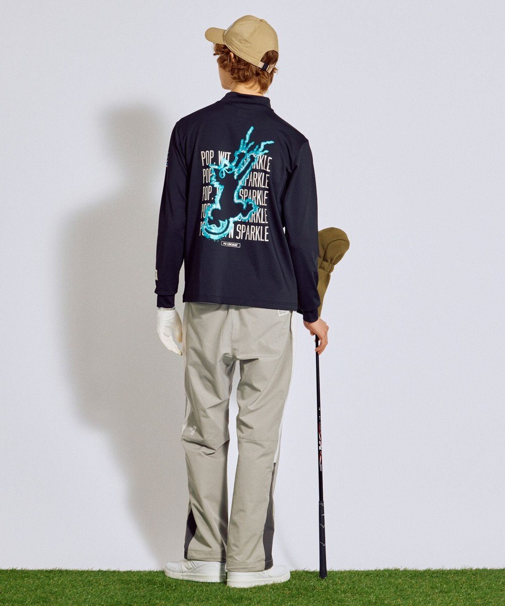 PW CIRCULUS 【吸水速乾 /  UV遮蔽率99.9% UVカット / ストレッチ】【MEN】アニマルグラフィックロングスリーブモックT  ゴルフ 