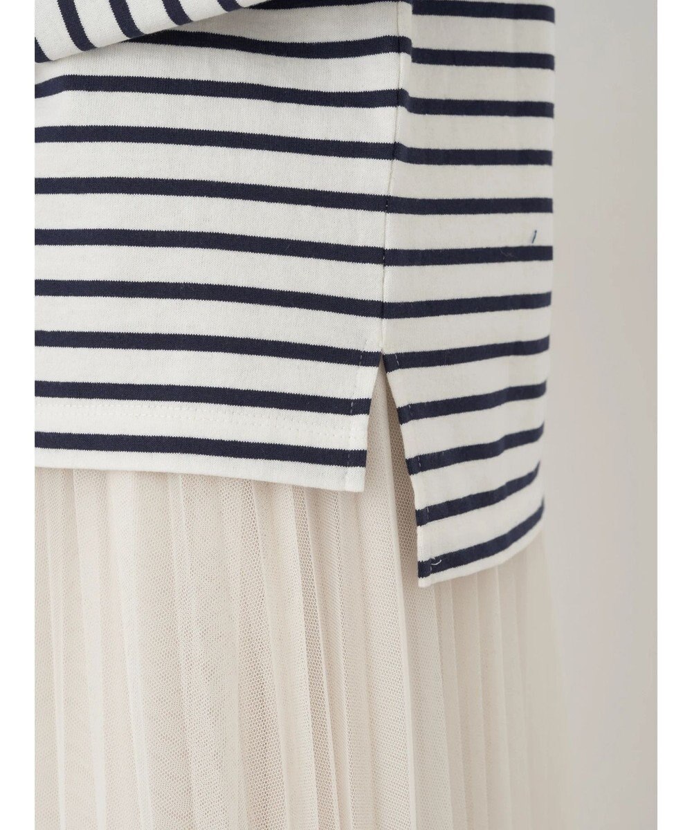 earth music&ecology レースボーダーカットソープルオーバー 