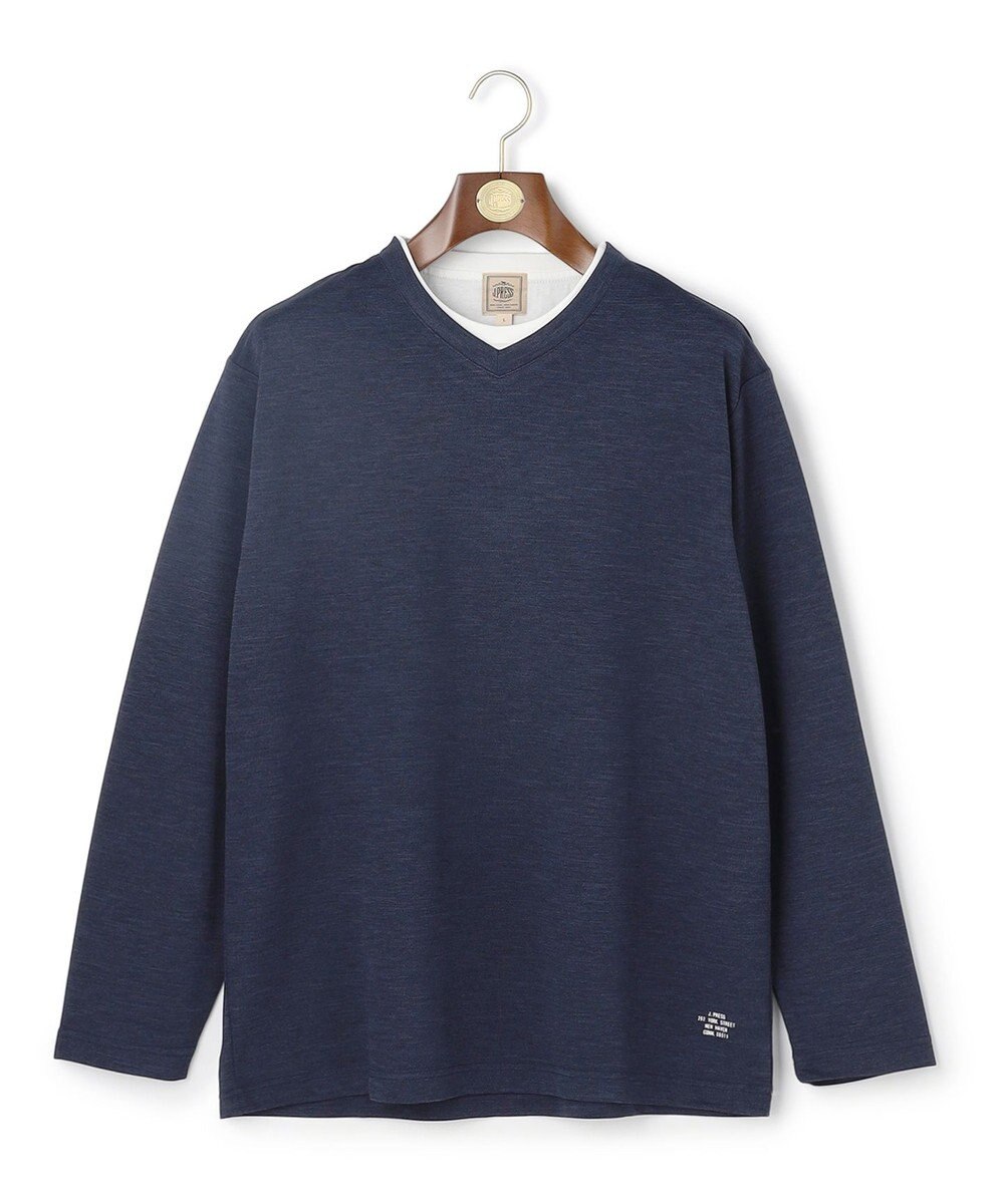 J.PRESS MEN 【WEB・一部店舗限定】Ｖネックフェイクレイヤード ロングスリーブTシャツ 