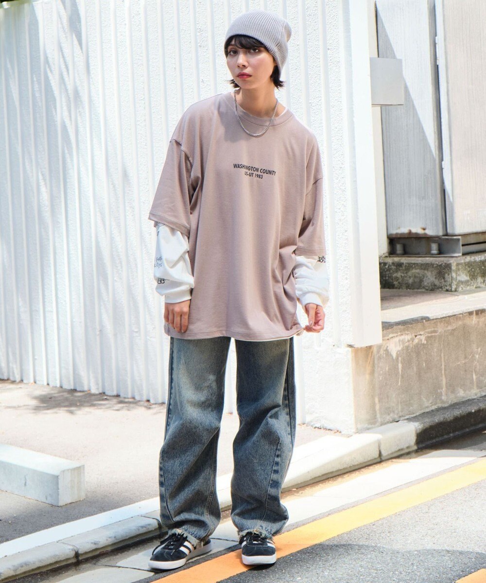 WEGO 【ユニセックス着用ITEM/2点SET】アクセ付きグラフィックアンサンブルT（LS） 