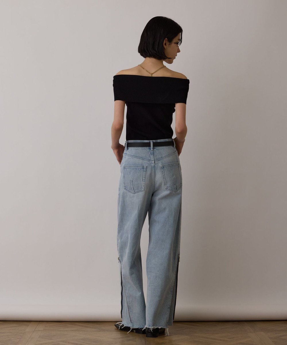 GRACE CONTINENTAL オフショルリブニットトップ 