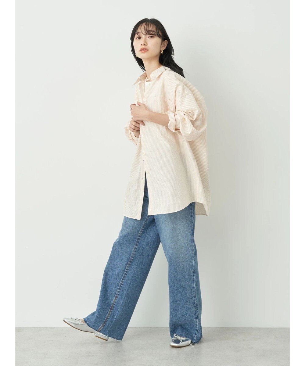 earth music&ecology サッカーストライプボーイズライクシャツ 