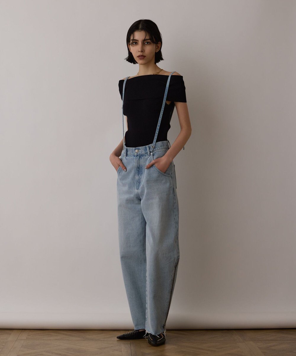 GRACE CONTINENTAL オフショルリブニットトップ 