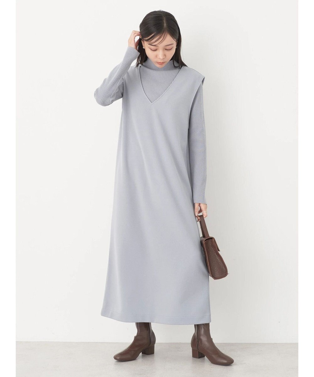 earth music&ecology ＳＥＴ２点Ｖネックジャンスカ＋ハイネックニット 