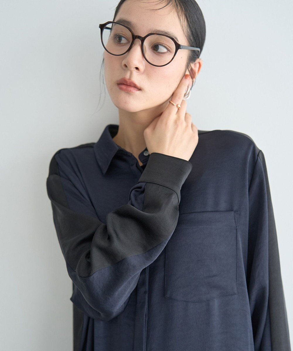 YECCA VECCA ヴィンテージサテンシャツワンピース 