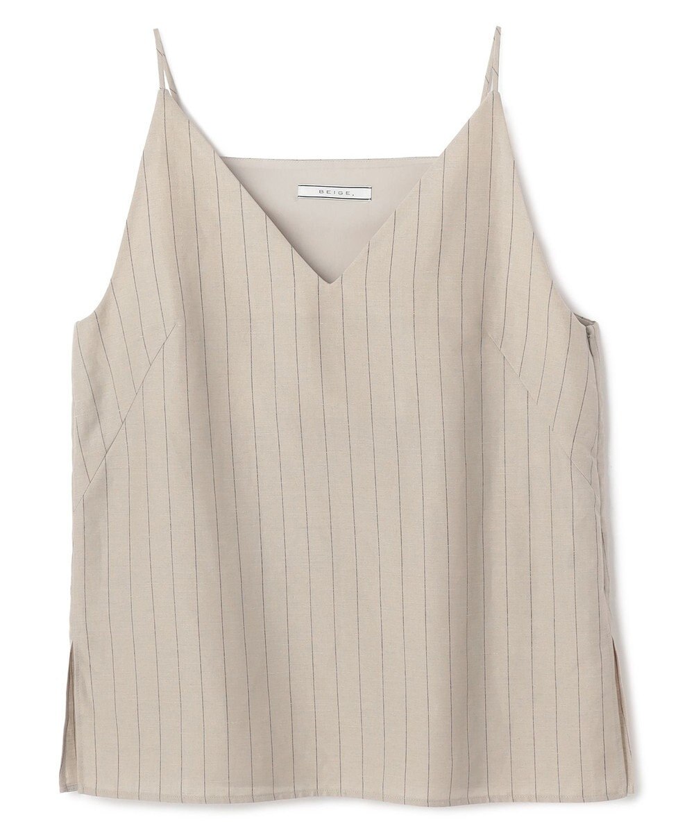 BEIGE， ERYTH / リネンストライプ キャミソール 