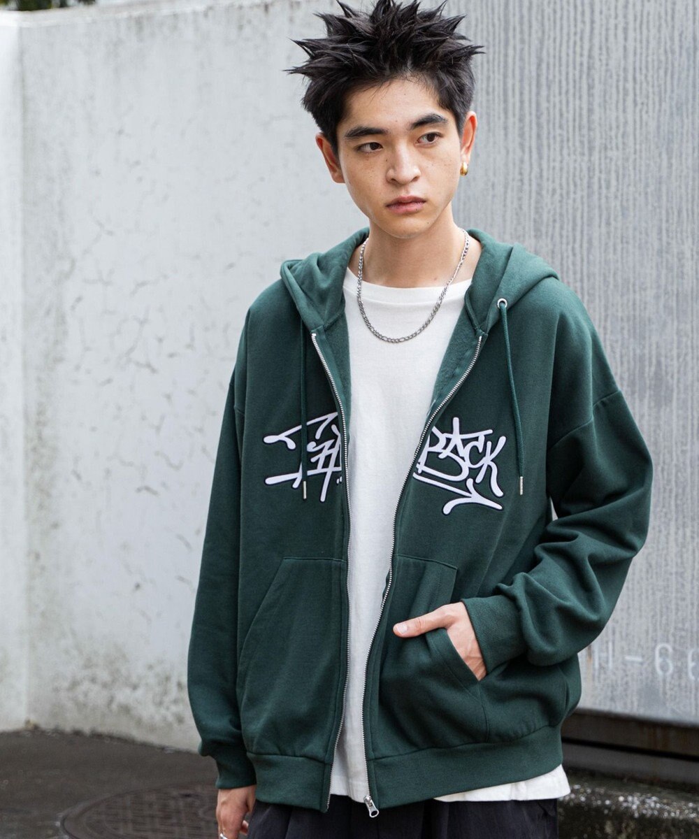 WEGO ワッペンロゴジップパーカー 