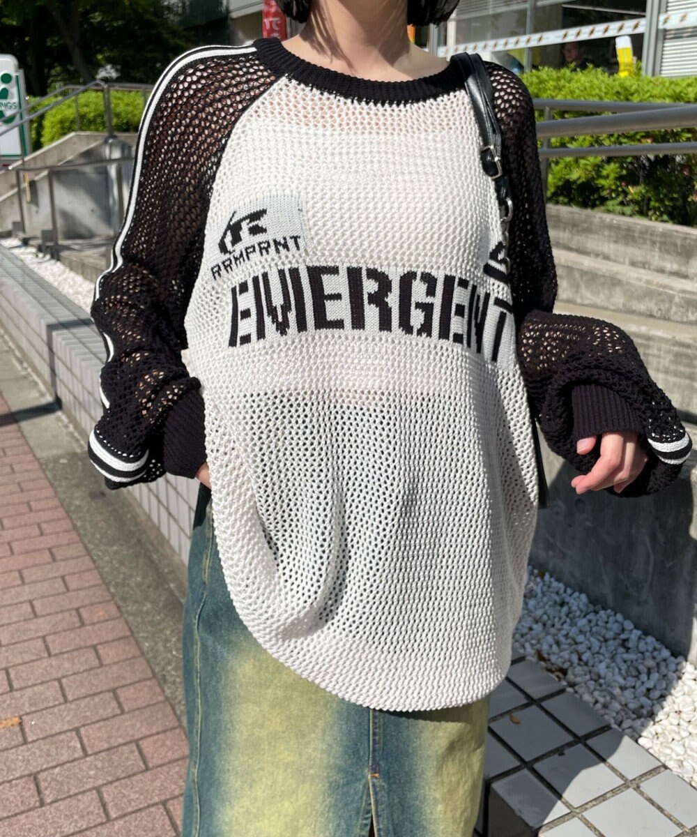 WEGO ラグランメッシュニットプルオーバー 