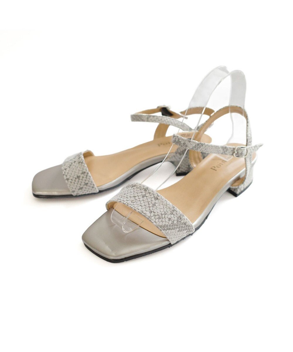 Pointer 日本製 本革スクエアトゥサンダル 