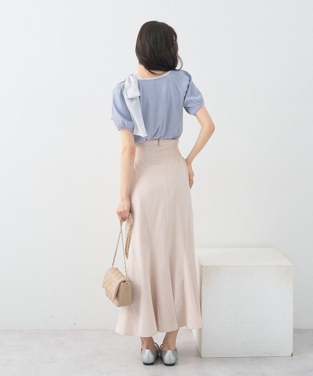 earth music&ecology アシメ肩リボンカットソー 