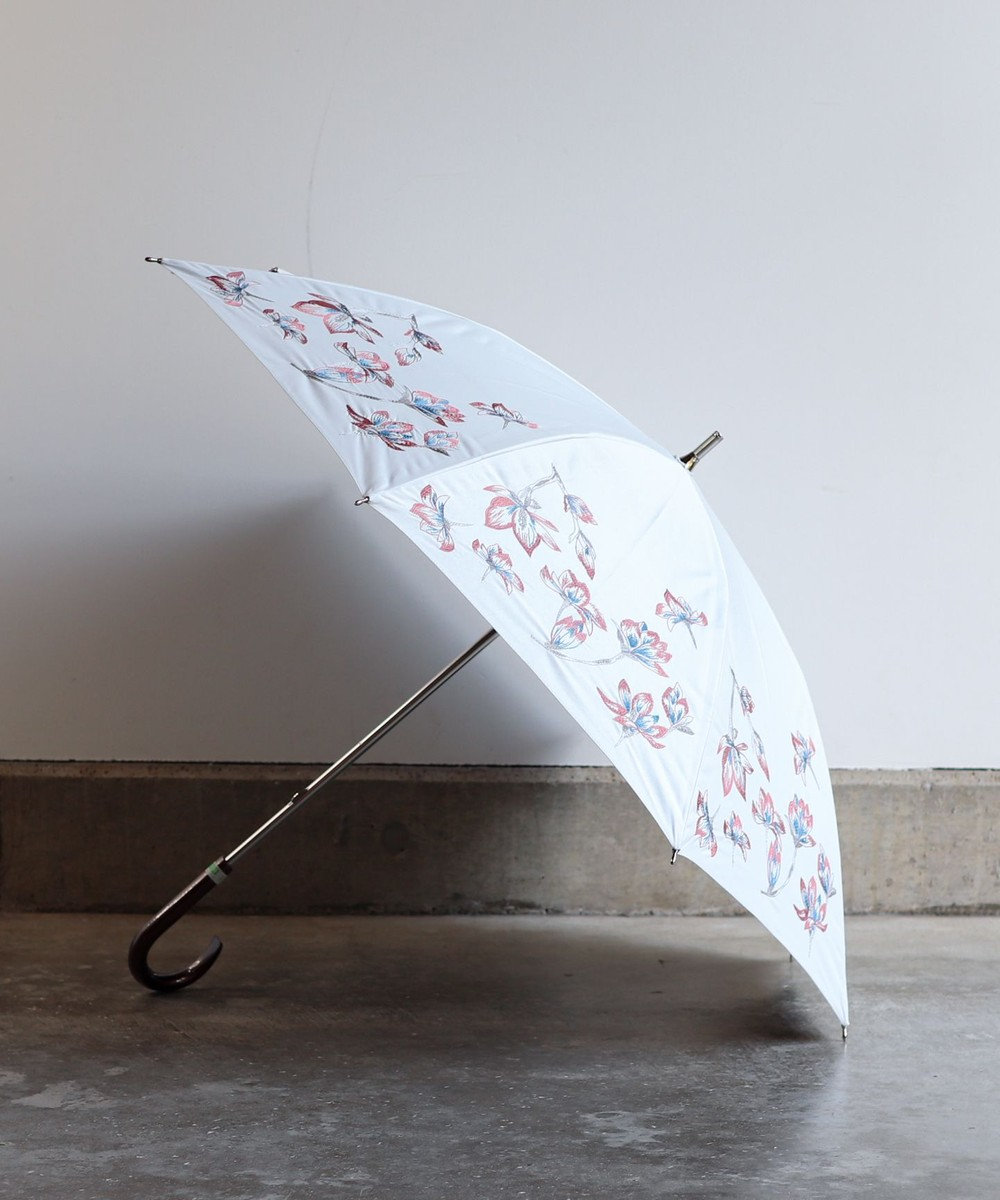 モクレン刺繍】晴雨兼用日傘 長傘タイプ / AND WOOL | ファッション