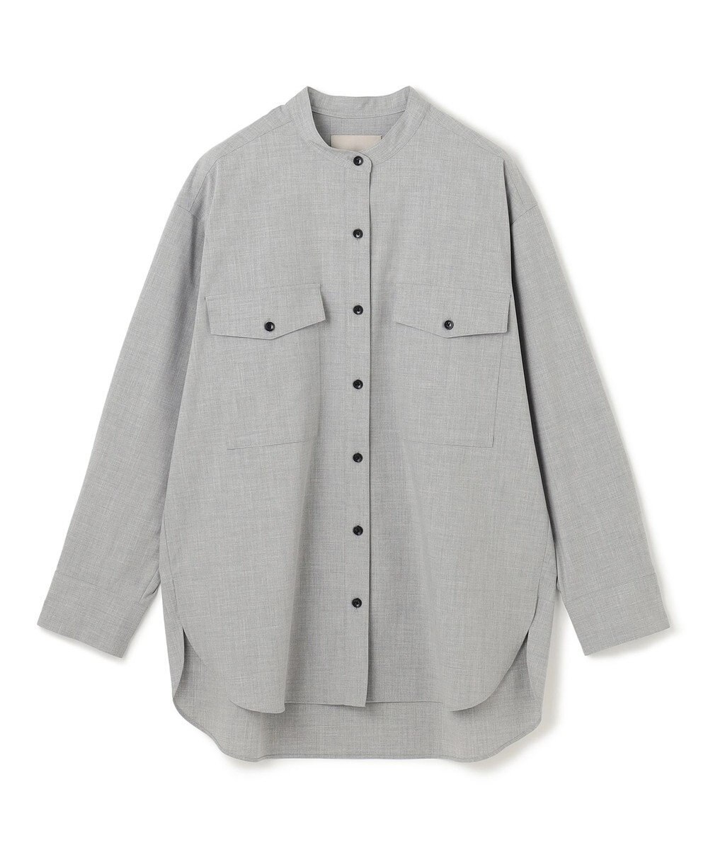 UNFILO ウールライク バンドカラーシャツ 