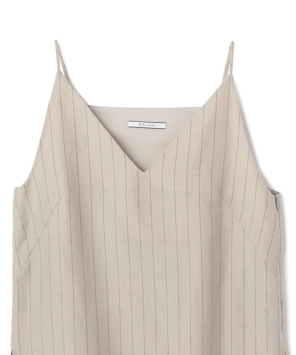 BEIGE， ERYTH / リネンストライプ キャミソール 