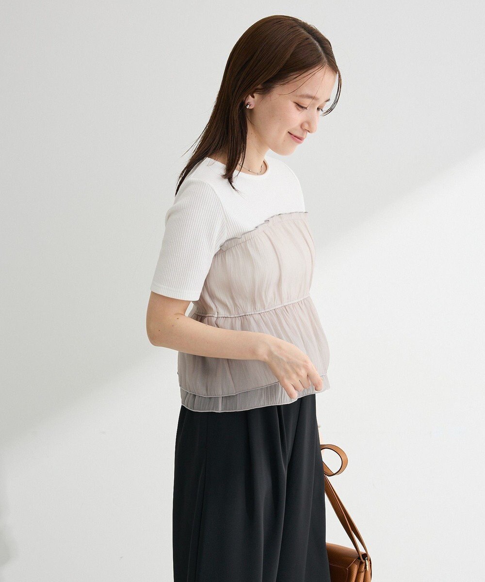 Green Parks オーガンジービスチェドッキング半袖プルオーハ 