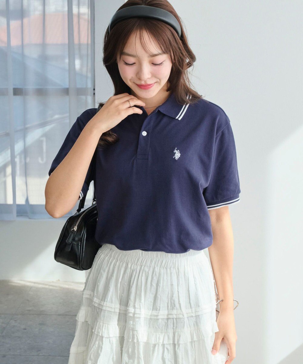 WEGO 【ユニセックス着用ITEM/SMLサイズ展開】別注USPOLOラインポロシャツ 