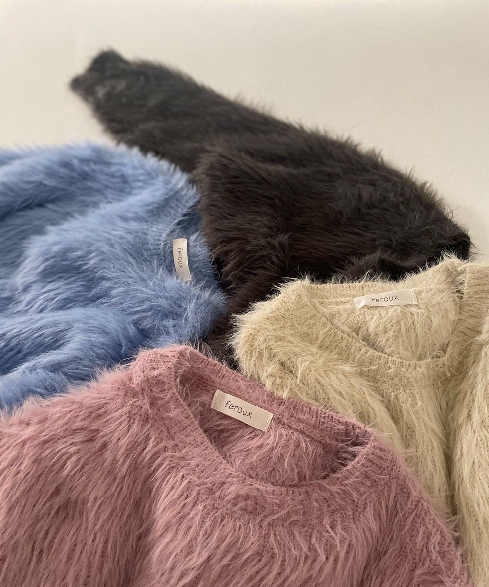 Feroux 【選べる4カラー】ゆるふわシャギー ニット 