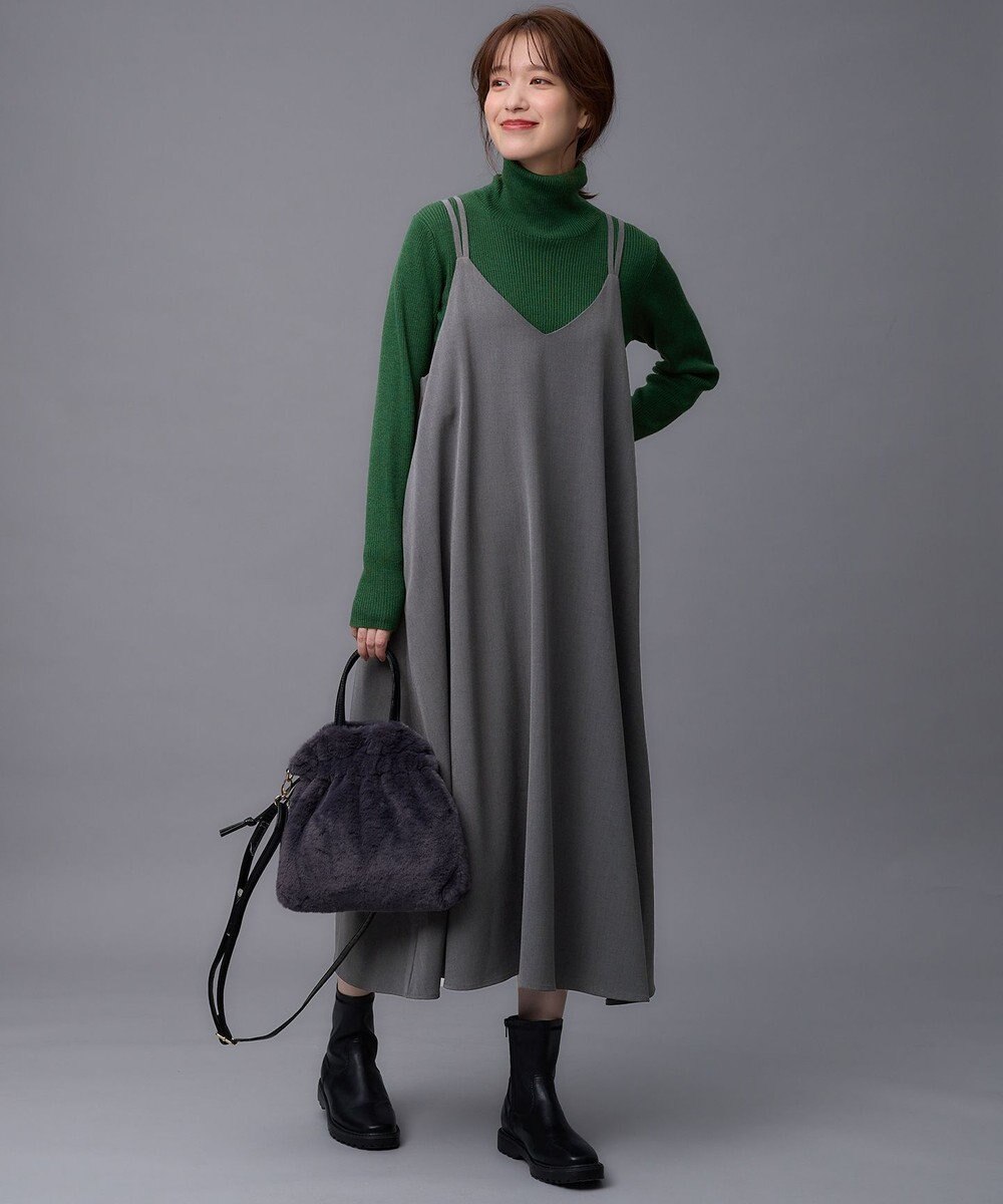 ANY 【洗濯機可能/ストレッチ】ウールライクキャミワンピース 